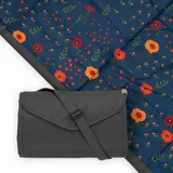 Little Unicorn - Premium waschbare Picknickdecke Gross- Wasserabweisende Spieldecke mit isolierter Unterseite, Stranddecke - Verschiedene Groessen -152 x 213 cm (Midnight Poppy)
