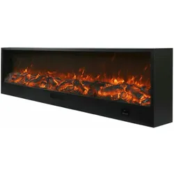 Sined Caminetto Etna Elektrischer 3metereinbaukamin Mit 1500 w Leistung Schwarz