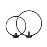 MARELIDA Stabkerzenhalter Ring schwarz 2er Set Kerzenständer Kerzenhalter für Stabkerzen rund in | Gr.: onesize