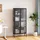 [en.casa] Vitrinenschrank Vinterhavn 180 x 80 x 35 cm Schwarz