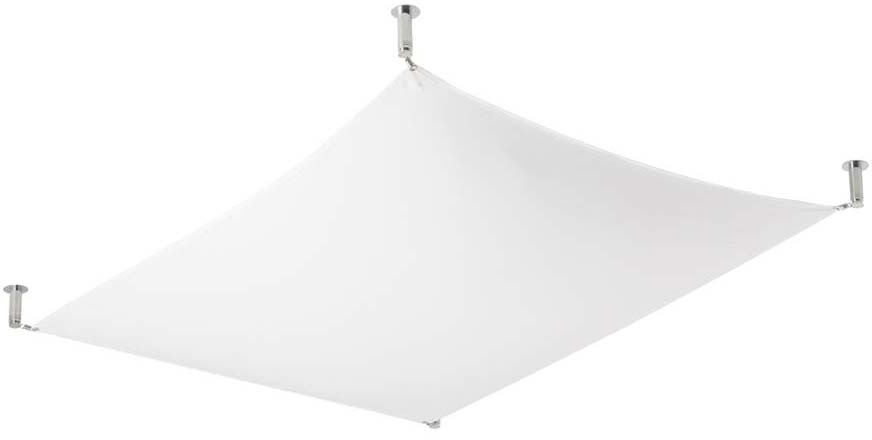 Deckenleuchte Deckenlampe Chrom Weiß Glas Stoff Wohnzimmer Esszimmer Küche Flur