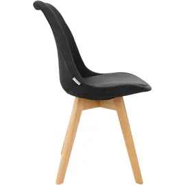 ML-Design 4er Set Esszimmerstühle Skandinavisches Retro Polsterstuhl Schwarz Leinenbezug mit Rückenlehne, - Schwarz