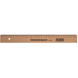 Standardgraph Holzlineal Buche natur 30cm Packung mit 10 Stück