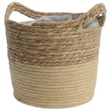 Aufbewahrungskorb Ø 24 cm FJORDÖR, Braun - 24 x  21,5 cm - Seegras - mit Tragegriffen