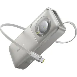 Baseus Free2Pull Powerbank mit Usb-c-anschluss und einziehbarem USB-C-Kabel - grau