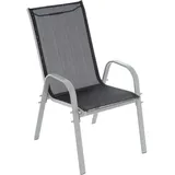 VCM Gartenstuhl 2er Set Stapelstuhl 56 x 64 x 97 cm schwarz/grau