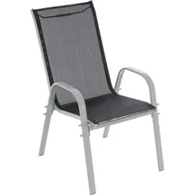 VCM Gartenstuhl 2er Set Stapelstuhl 56 x 64 x 97 cm schwarz/grau