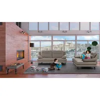 3-Sitzer CALIA ITALIA "Cezanne, italienisches Design trifft erstklassigen Sitzkomfort, Leder", grau (1521 taupe scuro), B:215cm H:90cm T:109cm, Sofas, Edles Designsofa in besonders langlebigen & pflegeleichten Lederarten