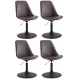 CLP 4er Set Esszimmerstühle Maverick Kunstleder braun/schwarz