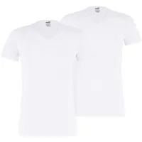 Puma Herren T-Shirts im Pack - Basic V-Neck, Vorteilspack, V-Ausschnitt, Kurzarm, uni Weiß XL