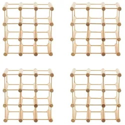 PROREGAL Modulares Weinregal VINOTECA MOD | HxBxT 36x36x24cm | 4x 9 Flaschen | Massives Kiefernholz | Natur | Flaschenregal