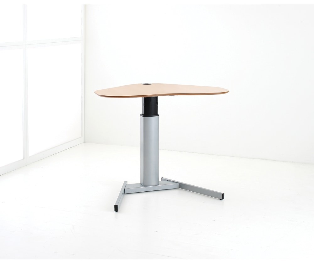 ConSet Steh Schreibtisch herzförmig verstellbar weiß buche