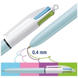BIC 4-Farben-Kugelschreiber Fun hellblau, Schreibfarbe: türkisblau, pink, hellgrün, lila, 1 St.