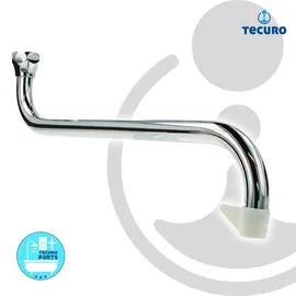 tecuro S-Auslauf für Elektro-Übertischgeräte 1/2 Zoll flachdichtend, Länge 300 mm, Messing verchromt