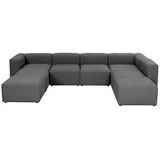 58 aufm Kessel Wohnlandschaft Flachgewebe 3-Sitzer Grau
