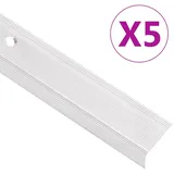 vidaXL Treppenkantenprofile in L-Form 5 Stk. Aluminium 100 cm Silbern