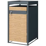 ML-Design Mülltonnenbox Müllbox aus Stahl wetterfeste Mülltonnen Verkleidung Mülltonnengarage (1 St), Mülltonnencontainer mit Klappdeckel / Tür für 1 Tonne à 240 ltr. grau