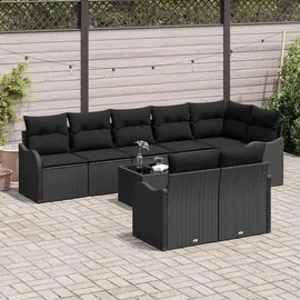 vidaXL Garten-Lounge-Set 9-tlg. schwarz