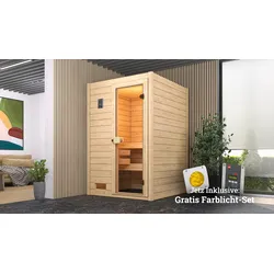Sauna WEKA "Valida", beige (natur), Saunaofen, externe Steuerung, 4,5 kW, Saunen, 4,5 kW-Ofen mit digitaler Steuerung