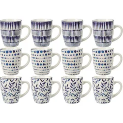 12x Tasse Kaffeetasse Becher 200ml Kaffee 10x7cm Teetasse Trinken Küche
