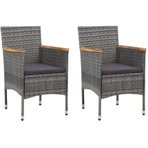 vidaXL Gartenstuhl 57,5 x 69 x 30 cm grau 2 St.