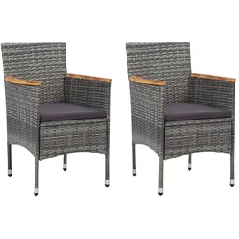 vidaXL Gartenstuhl 57,5 x 69 x 30 cm grau 2 St.