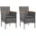 vidaXL Gartenstuhl 57,5 x 69 x 30 cm grau 2 St.