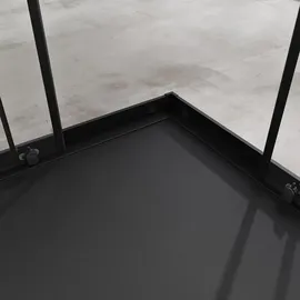 SoGood doporro Duschkabine mit Schiebetür Duschabtrennung Klarglas 75x70cm Eckeinstieg Eckdusche 6mm ESG Glas Höhe 190cm Ravenna16k plus schwarz