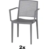 Siena Garden Stapelsessel-Set Square 2-teilig Grau