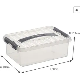 SUNWARE Q-Line Aufbewahrungsbox 30 x 20 x 10 cm 6-tlg. transparent/silber