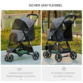 PawHut Hundebuggy onesize Grau