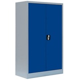 LÜLLMANN Stahlschrank 530291 enzianblau, lichtgrau 80,0 x 38,3 x 120,0 cm, aufgebaut