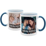 PhotoFancy® - Fototasse beidseitig bedruckt - Personalisierte Tasse mit eigenen Fotos selbst gestalten - Hellblau