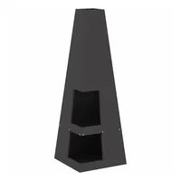 vidaXL Feuerstelle mit Holzlager Schwarz 35x35x100 cm Stahl