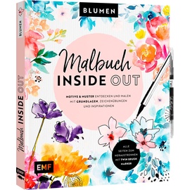 EDITION MICHAEL FISCHER Malbuch Inside Out: Watercolor Blumen Kartoniert (TB)