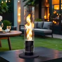 Fiérza Tischkamin - Tischfeuer Komplettset - 40CM - 2-in-1 Design - Bioethanol Kamin für Indoor & Outdoor - Unendliche Brenndauer - Schwarz