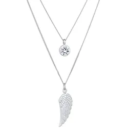 Elli Layer Flügel Symbol Kristall 925 Silber Ketten   Damen 