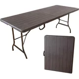 Lemodo Gartentisch Klapptisch 180 x 75 x 13 cm Braun