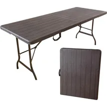 Lemodo Gartentisch Klapptisch 180 x 75 x 13 cm Braun