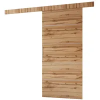 MINIO go for it, Schiebetür "CLEAN B", 96 cm, Zimmertür, mit silbernen Dekorelementen, Wotan Eiche Farbe - Braun/Bronze