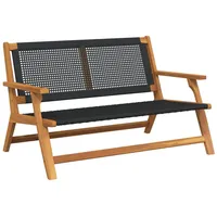 VidaXL Gartenbank Schwarz 122x76x73,5 cm Vollholz Akazie
