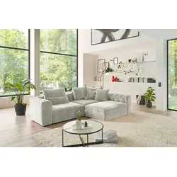 KAWOLA Sofa SEPHI Modulsofa 2 Cord Vintage silber