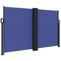 furnicato Seitenmarkise 140 x 600 cm Blau Polyester