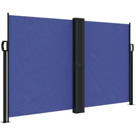 furnicato Seitenmarkise 140 x 600 cm Blau Polyester