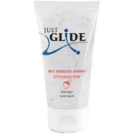 Just Glide Gleitgel Strawberry - mit Erdbeergeschmack, Tube mit 50ml, 1-tlg., aromatisiertes Gleitgel