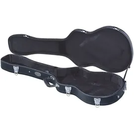 Gewa Gitarrenetui SG Modell Flat Top Economy - Holzkern - flacher Deckel - mattschwarzer Kunstlederbezug - verchromte Schlösser - Zubehörfach - innen schwarzer Samt - Kunststoff-Griff