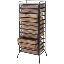 Mendler Apotheker-Schrank HWC-A43, Tanne Holz massiv Vintage Shabby-Look 129x55x38cm