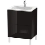 Duravit Waschtischunterschrank 2 Auszüge 62 x 70,4 x 48,1 cm Schwarz Hochglanz