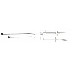 Bihr Nylon Halsketten 7,6x250mm schwarz 100 Stück, schwarz