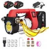 ONEVAN Dieselpumpe Akku 50L/min, Elektrische Kabellose Kraftstoffpumpe & Tragbare Dieselpumpe mit 2x 3.0Ah Akkus, Für Diesel & Kerosin (Nicht für Wasser/Benzin) – Ideal für Traktor, LKW, Boot